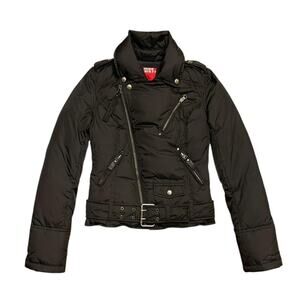 RARE Vintage Miss Sixty moto biker down puffer jacket Size S